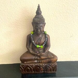Vintage Bali Carved Wood Sculptured DYANA Buddha Statue